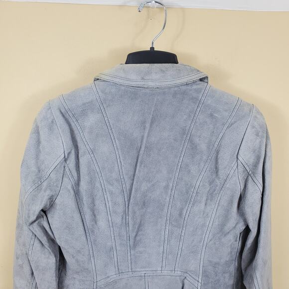 Isaac Mizrahi Live! Suede Moto Jacket Size 6 - Picture 6 of 12